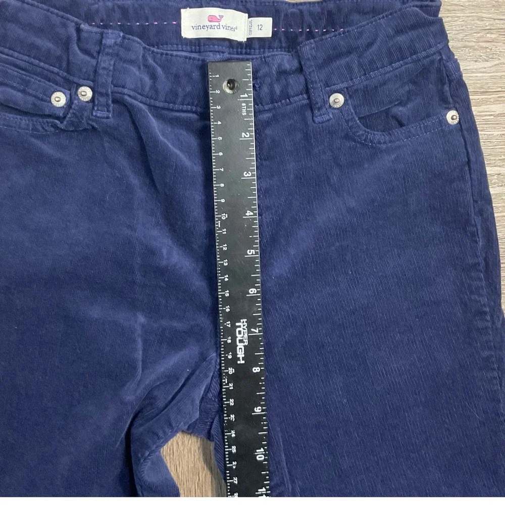 Vineyard Vines Corduroy‎ Straight Leg Pants Girls 12 Navy Blue Adjustable Preppy